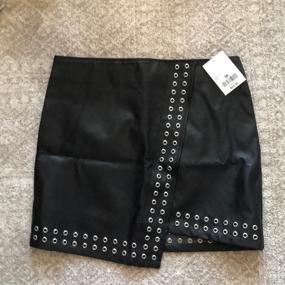 F21 Black Leather skirt